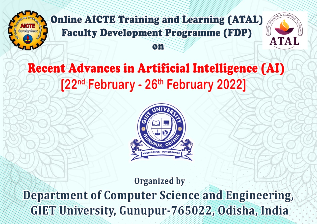 Online ATAL FDP on Recent Advances in Artificial Inteligence1