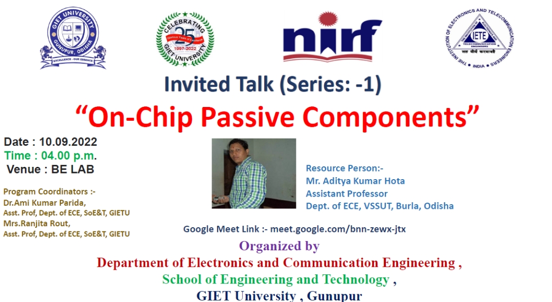 Invited Talk (Series- 1) on On-Chip Passive Components